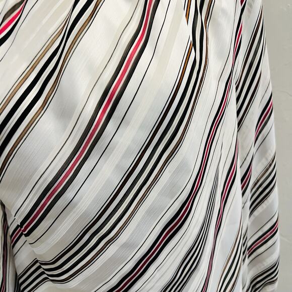 White House Black Market Size Small S Multi-Colored Striped Top Blouse - Picture 2 of 5